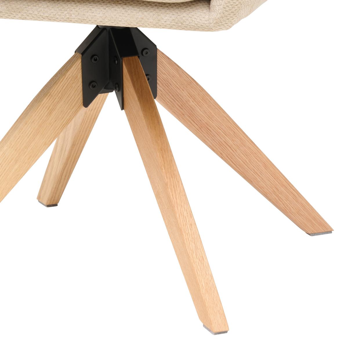 Armlehnstuhl Marley Webstoff Beige, B: 59 cm - Beige/Naturfarben, KONVENTIONELL, Holz/Textil (59/89/65cm) - Livetastic