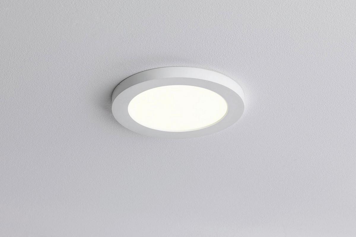 LED-Deckenleuchte Ø 11,6 cm Weiß Rund - Weiß, Basics, Kunststoff (11,6cm) - Paulmann