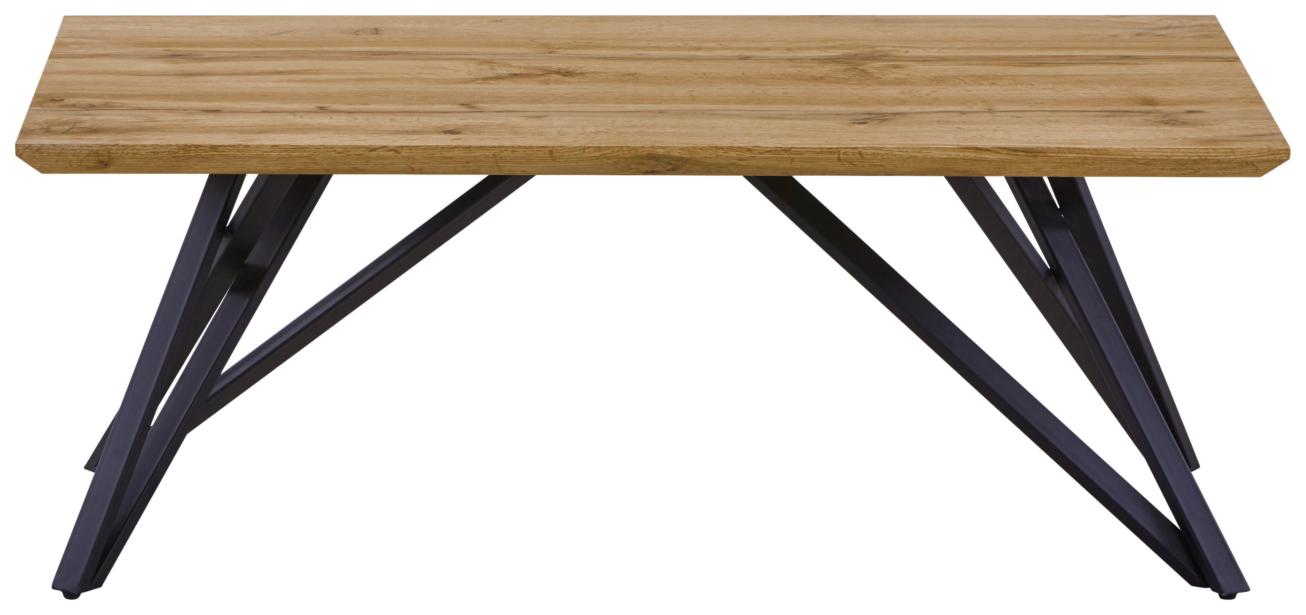 Konferenčný Stolík Turin - farby dubu/čierna, Moderný, kov/kompozitné drevo (110cm)