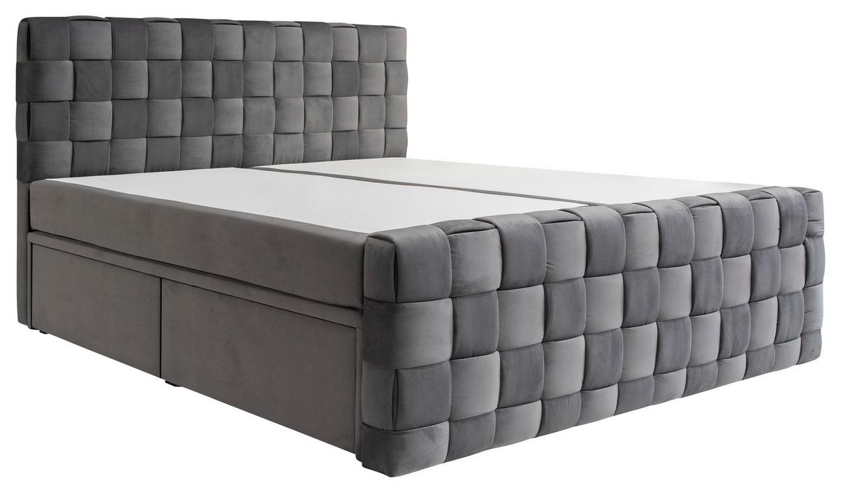 Boxbett Zante Graphitfarben Lf: 140x200 cm - Graphitfarben, MODERN, Textil (140/200cm) - Livetastic