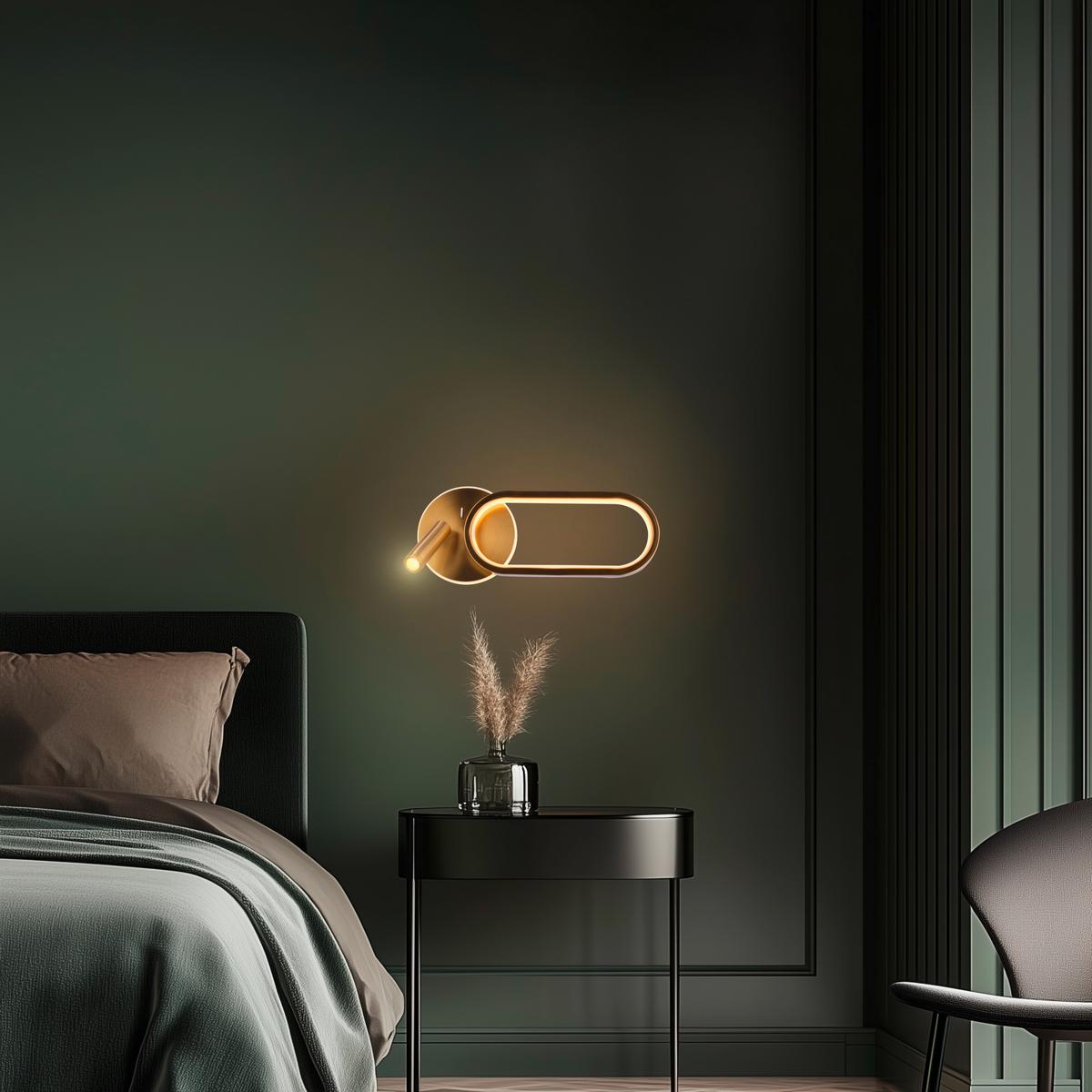 Led-wandleuchte 22-35684 Monet - Goldfarben/Weiß, KONVENTIONELL, Kunststoff/Metall (35/6.5/15cm)
