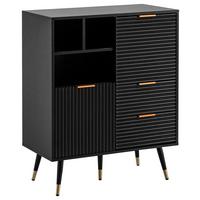 Sideboard Schwarz B: 77 cm - Goldfarben/Schwarz, Design, Holzwerkstoff (77/97/40cm) - MID.YOU