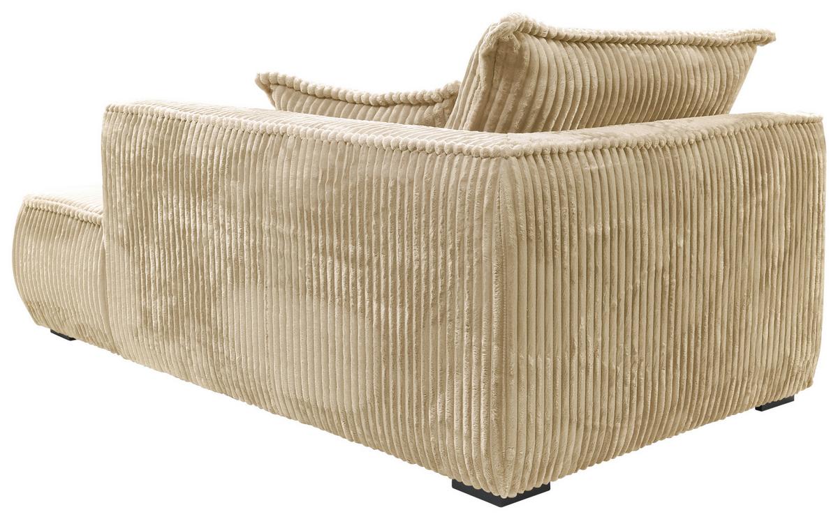 Recamiere Modena Rechts Beige, B: 208 Cm - Beige/Schwarz, Design, Textil (207/75/121cm) - MID.YOU