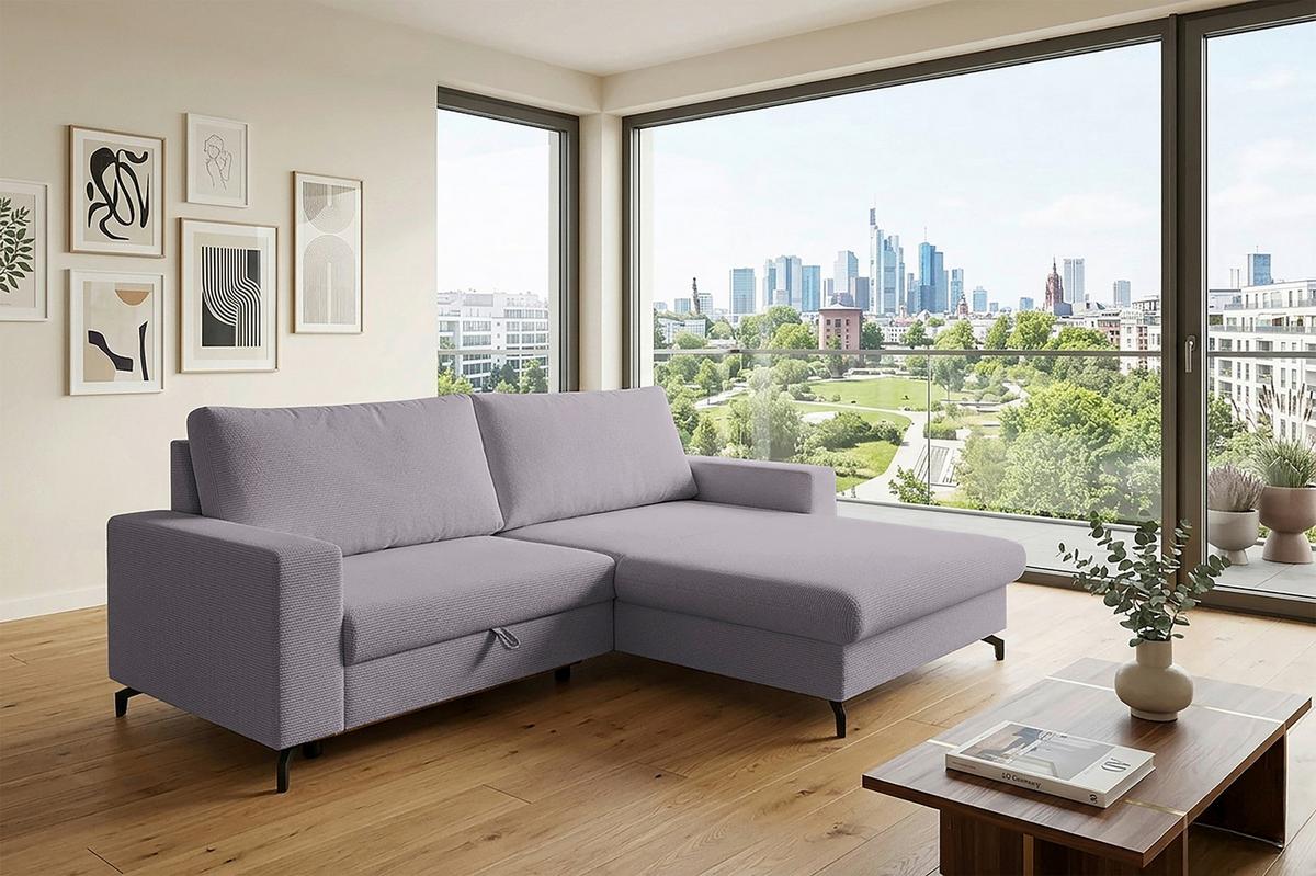 Ecksofa Clara Grau B: 240 Cm - Grau, MODERN, Textil (240/87/177cm)