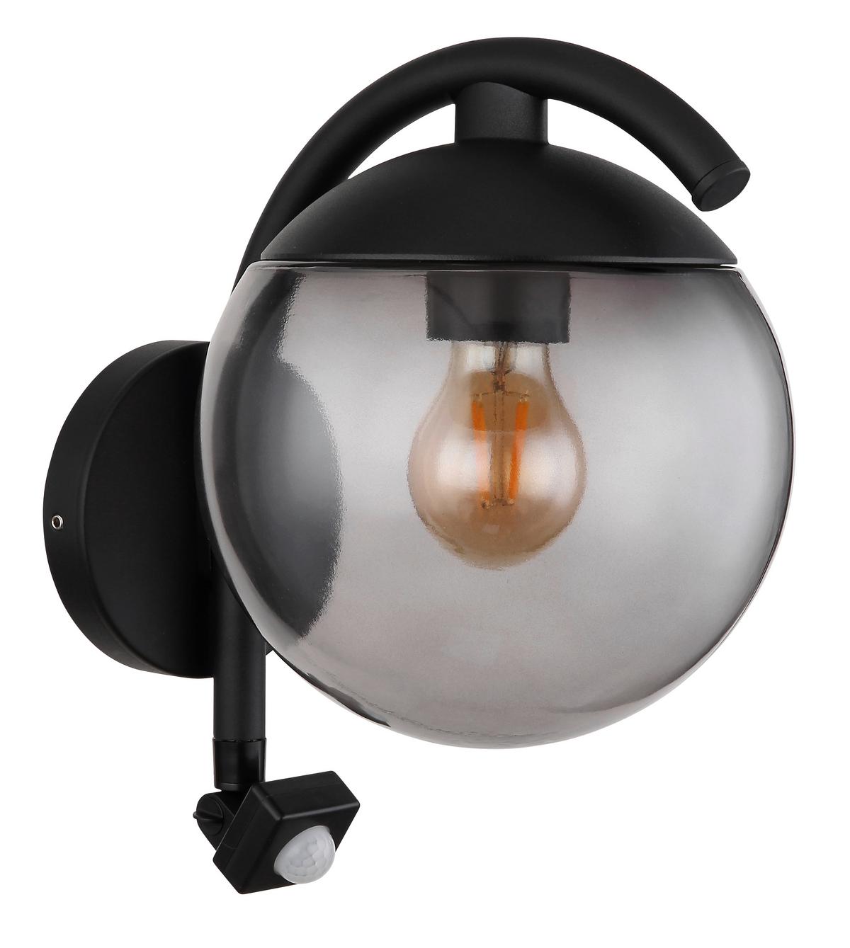 Außenwandleuchte 31811s - Schwarz, Basics, Glas/Metall (20/26/30cm) - Globo