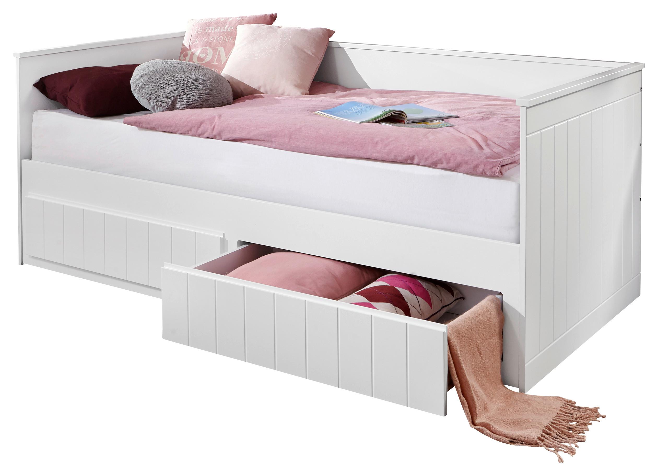 Stauraumbett Ausziehbar 90-180x200 Timmi, Weiß