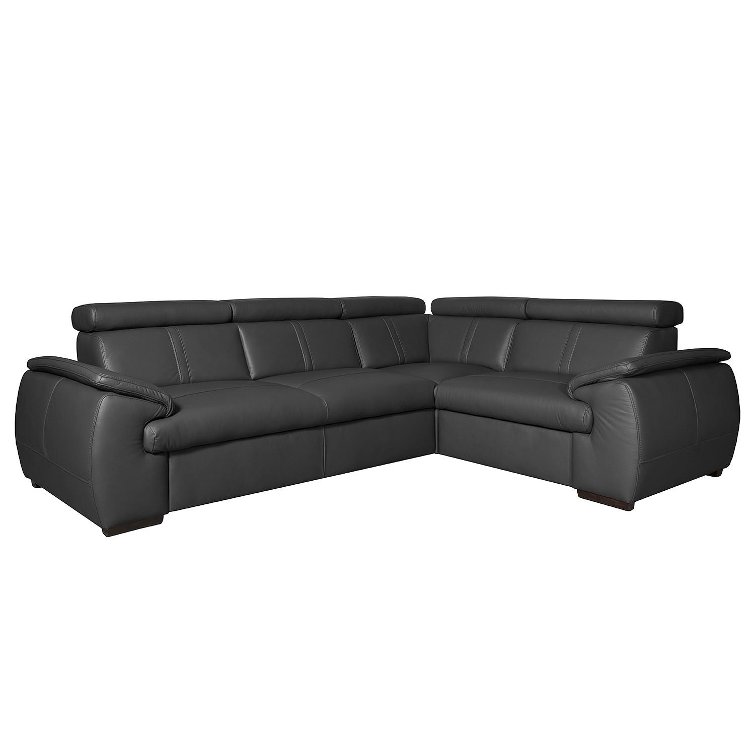 Ecksofa City Schwarz B: 265x193 Cm - Wengefarben/Schwarz, Design, Leder (265/193cm) - Livetastic