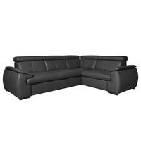 Ecksofa City Schwarz B: 265x193 Cm - Wengefarben/Schwarz, Design, Leder (265/193cm) - Livetastic
