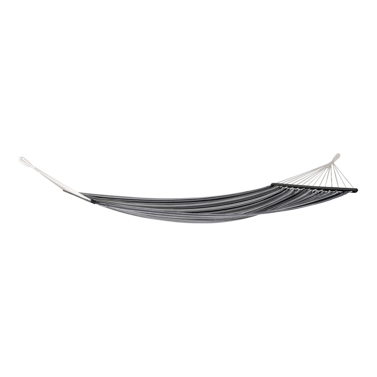 Hängematte Lamia Grau Schwarz Weiß B: 120 cm - Schwarz/Weiß, MODERN, Holz/Kunststoff (120/200cm) - MID.YOU