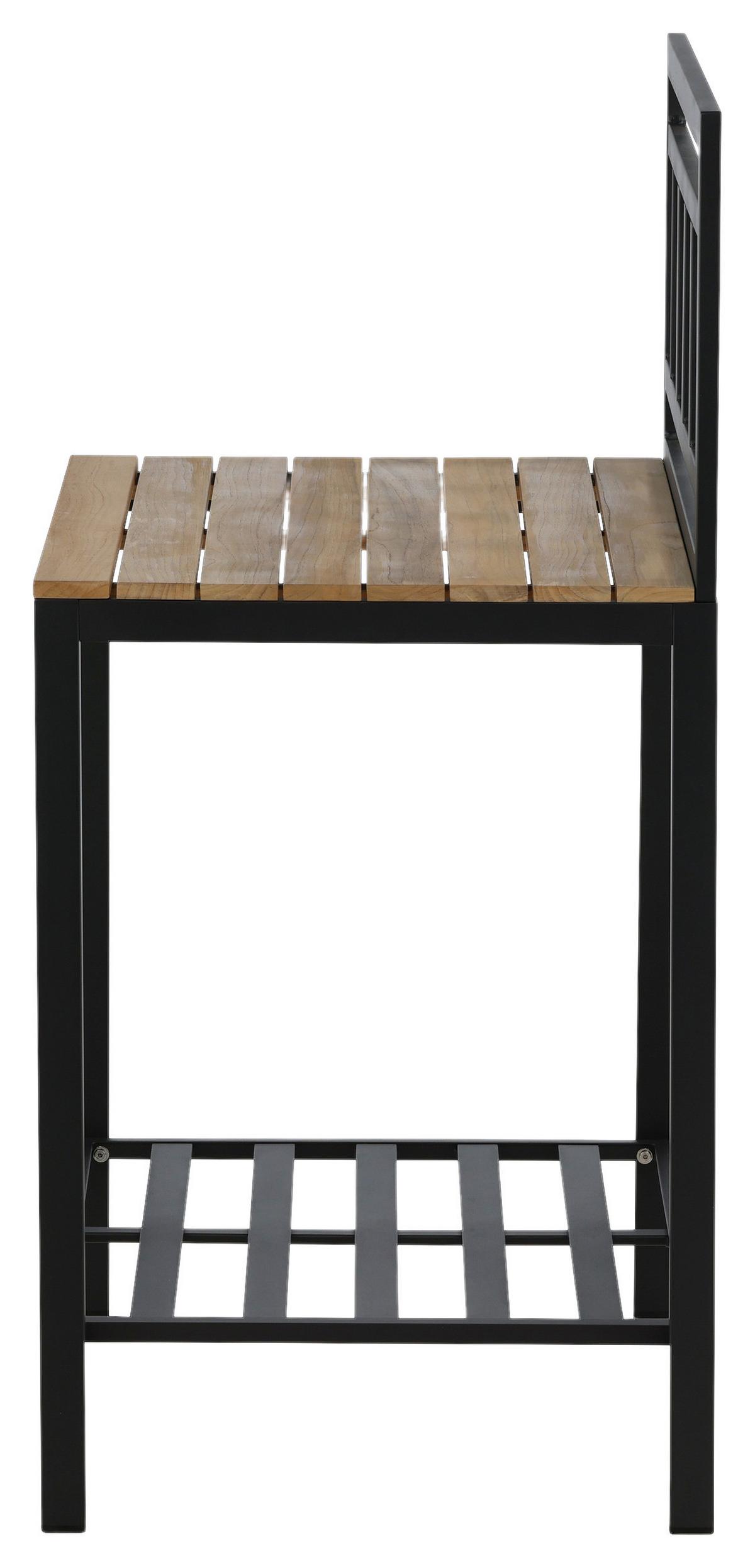 Outdoorküche Mexico - Schwarz/Teakfarben, KONVENTIONELL, Holz/Metall (90/127/60cm) - Gardenson