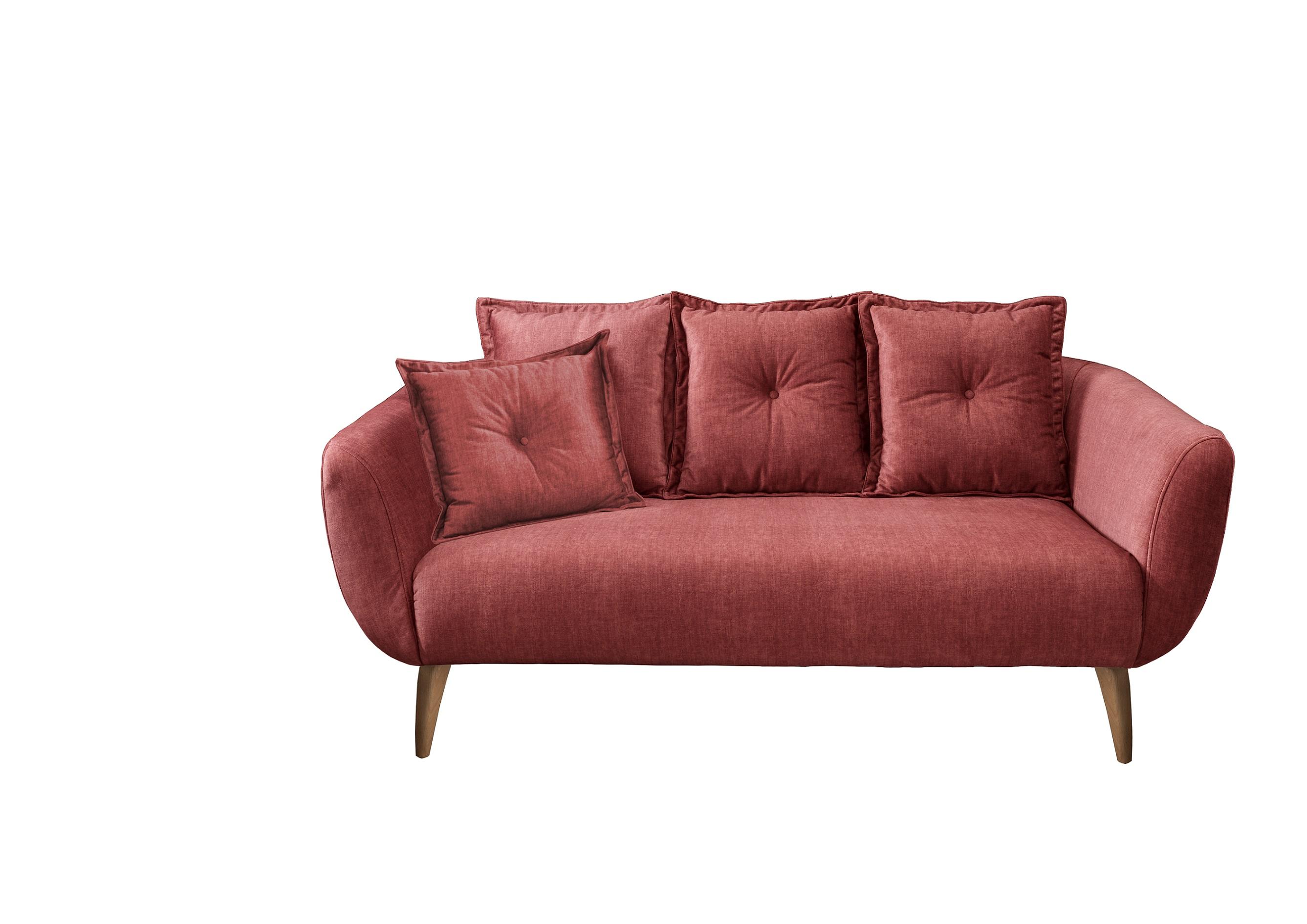 2,5-Sitzer Baggio Koralle B: 196 cm - Koralle/Buchefarben, MODERN, Textil (196/94/103cm) - Livetastic