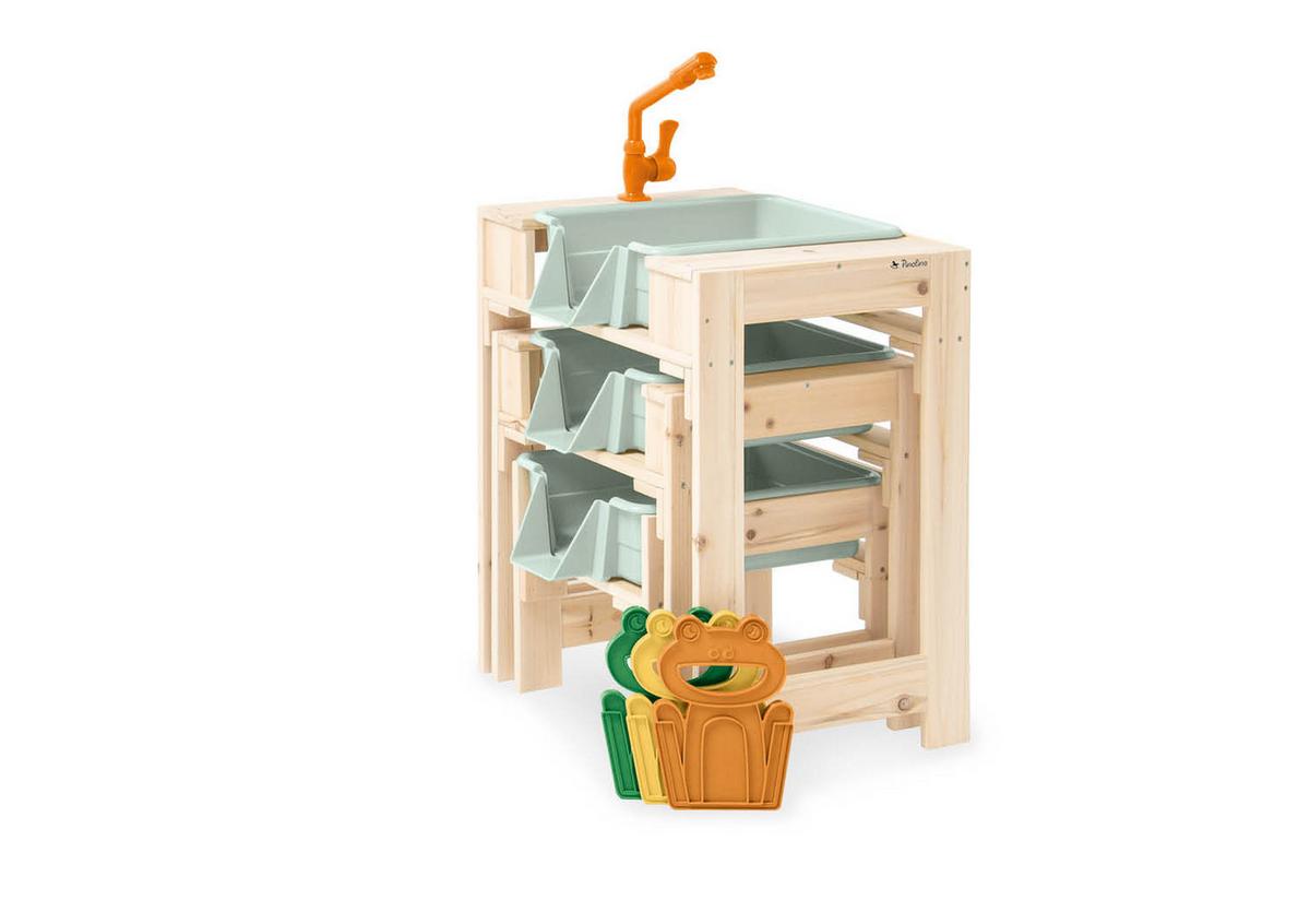 Kinderspieltisch 3er Set natur - Naturfarben, Basics, Holz (39,5/61/98cm) - Pinolino