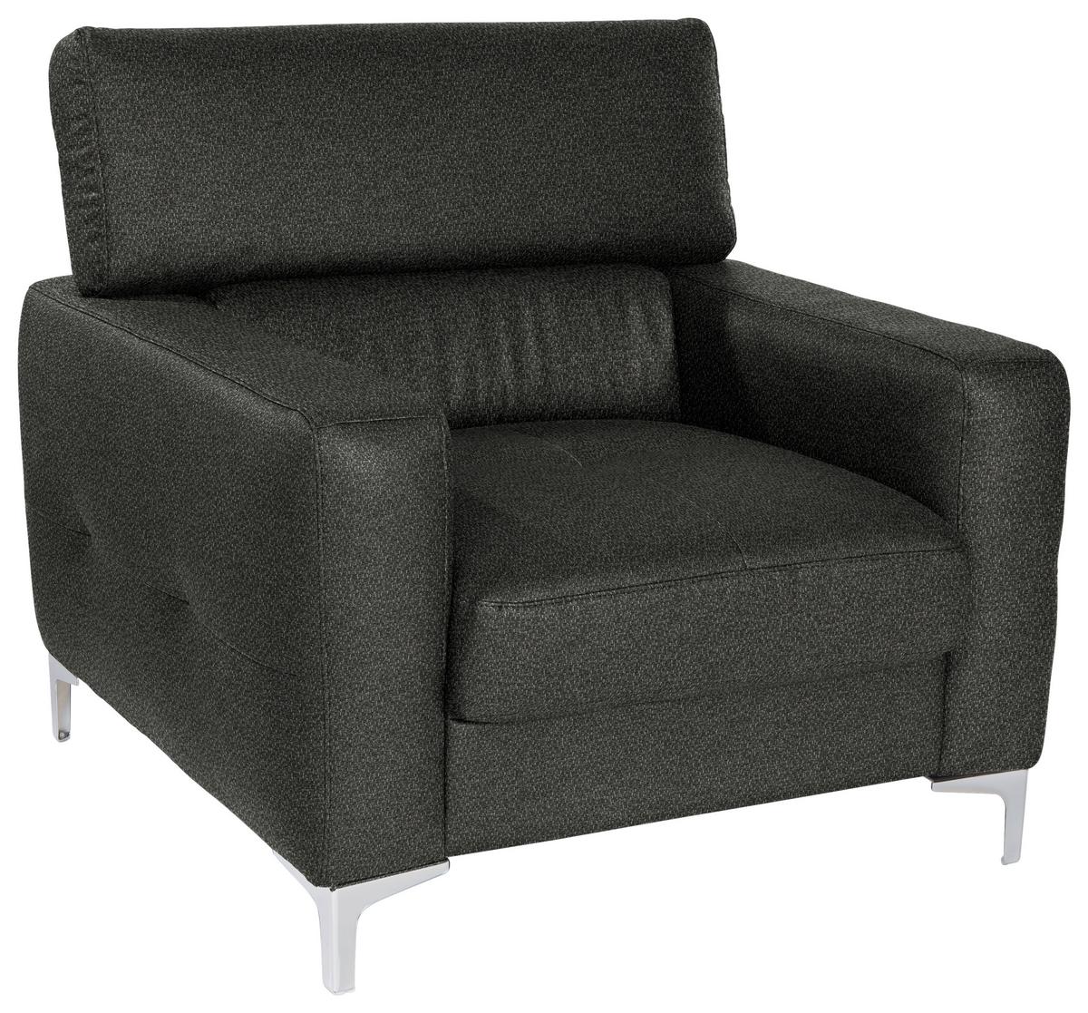 Polstersessel Sammy Anthrazit - Chromfarben/Anthrazit, Design, Textil (99/78-92/106cm) - Livetastic