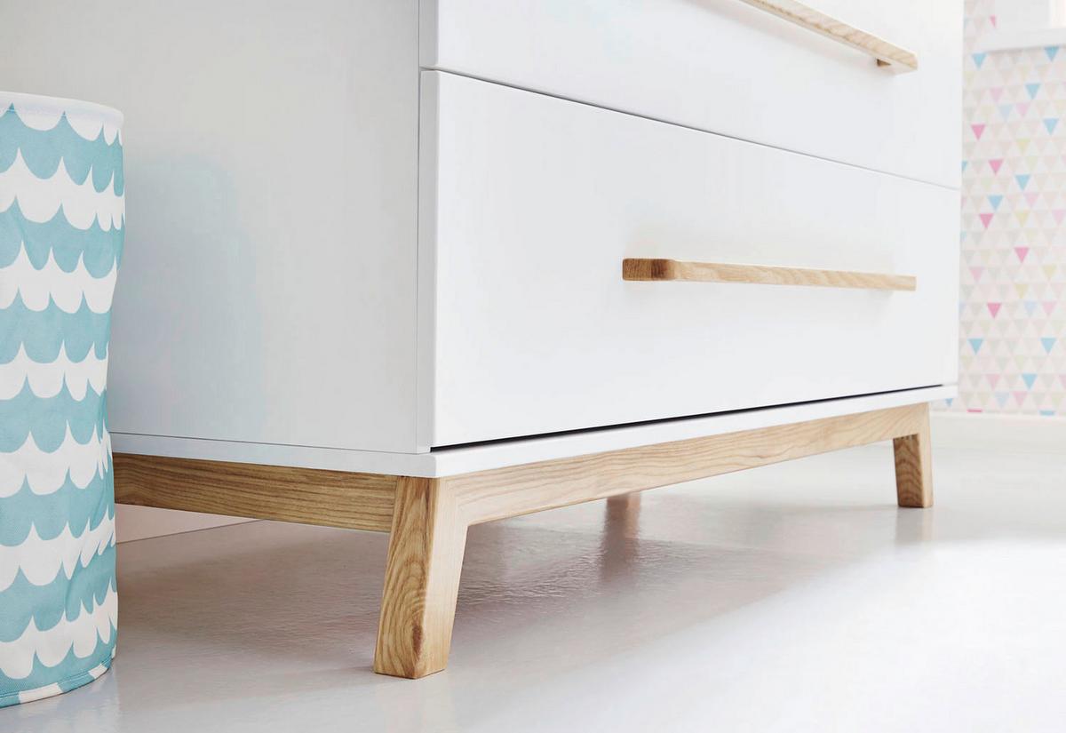 Babyzimmer 103415b Riva - Eschefarben/Weiß, Design, Holzwerkstoff - Pinolino