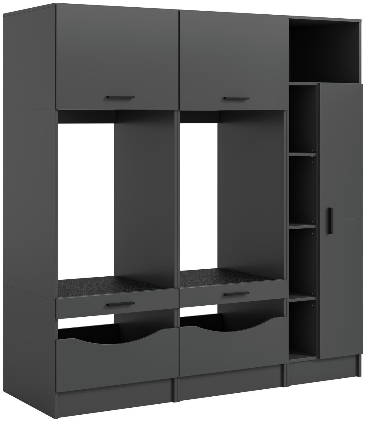 PrádelnaFree Antracit - antracitová, Basics, kompozitní dřevo (182/195/68cm) - MID.YOU