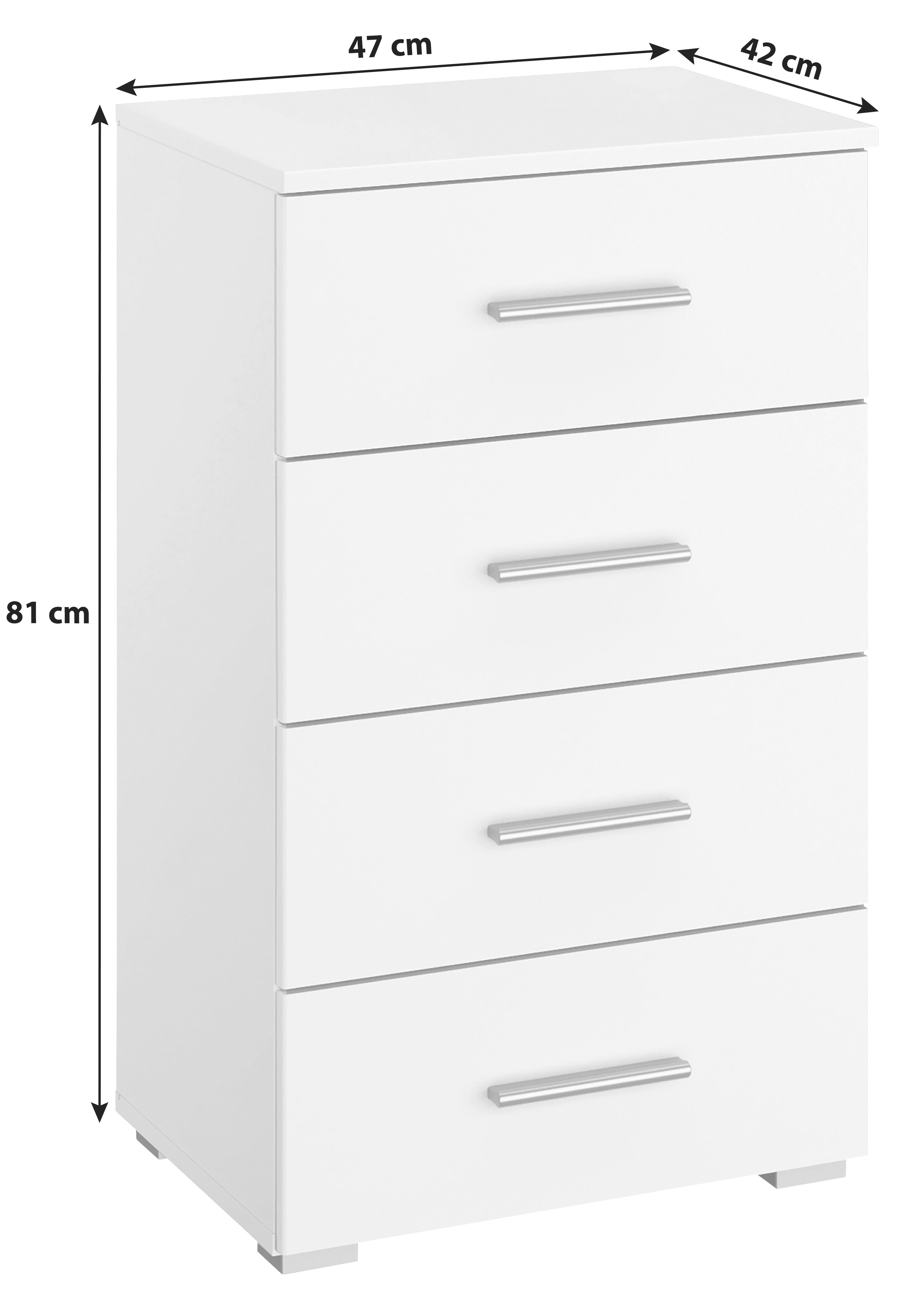 Kommode 47cm Scala, Weiß Scala - Weiß, KONVENTIONELL, Holzwerkstoff (47/81/42cm) - Rauch Möbel