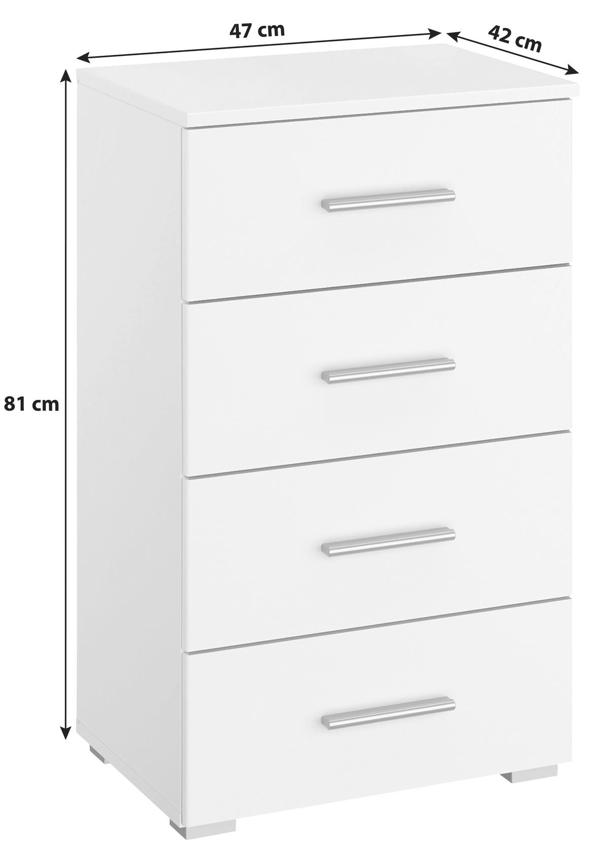 Kommode 47cm Scala, Weiß Scala - Weiß, KONVENTIONELL, Holzwerkstoff (47/81/42cm) - Rauch Möbel