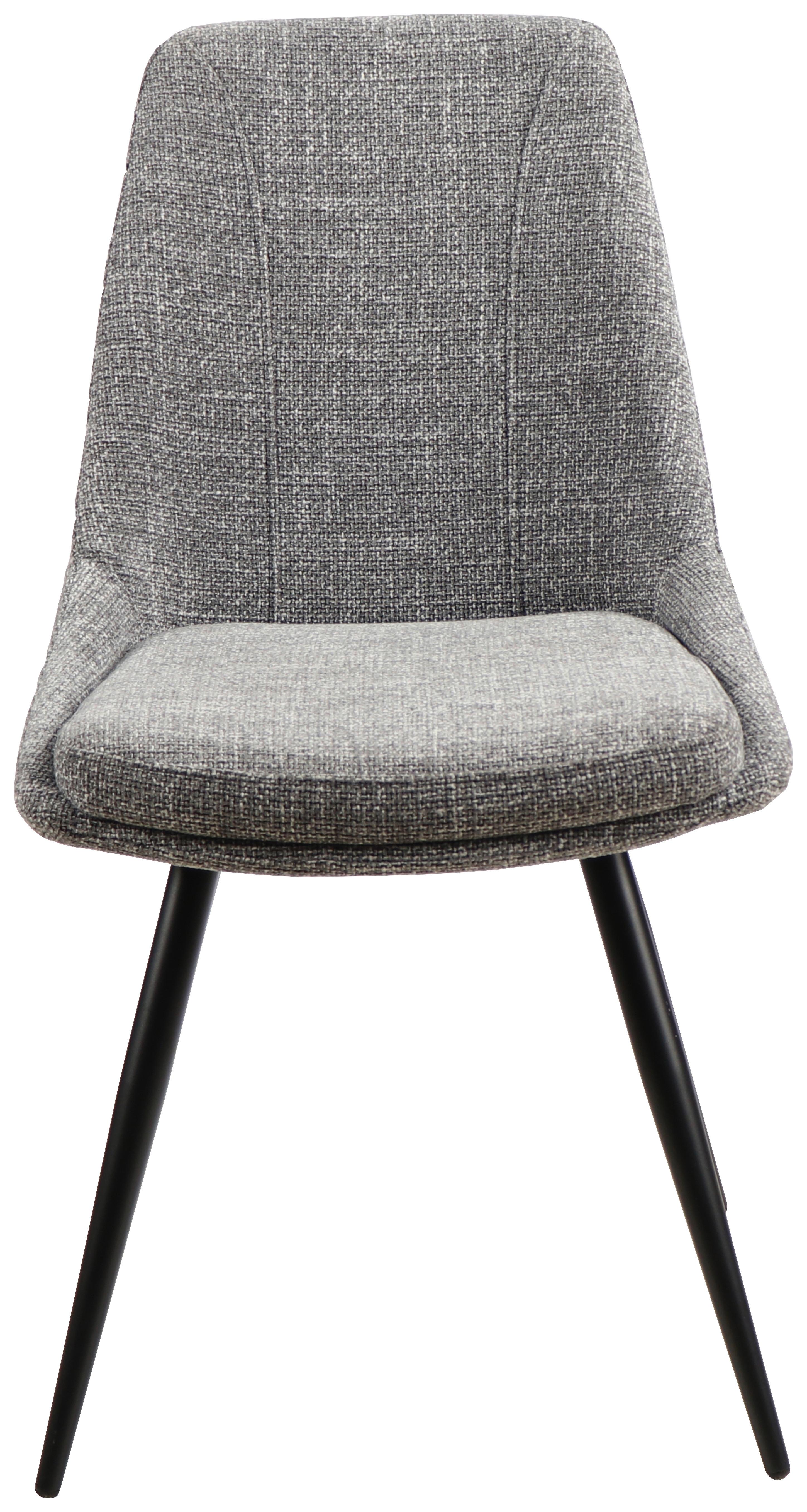 Esszimmerstuhl Corinna Grau Gepolstert - Schwarz/Grau, MODERN, Holz/Textil (49/88/59cm) - MID.YOU
