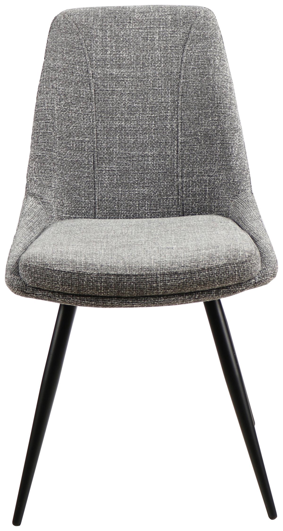 Esszimmerstuhl Corinna Grau Gepolstert - Schwarz/Grau, MODERN, Holz/Textil (49/88/59cm) - MID.YOU