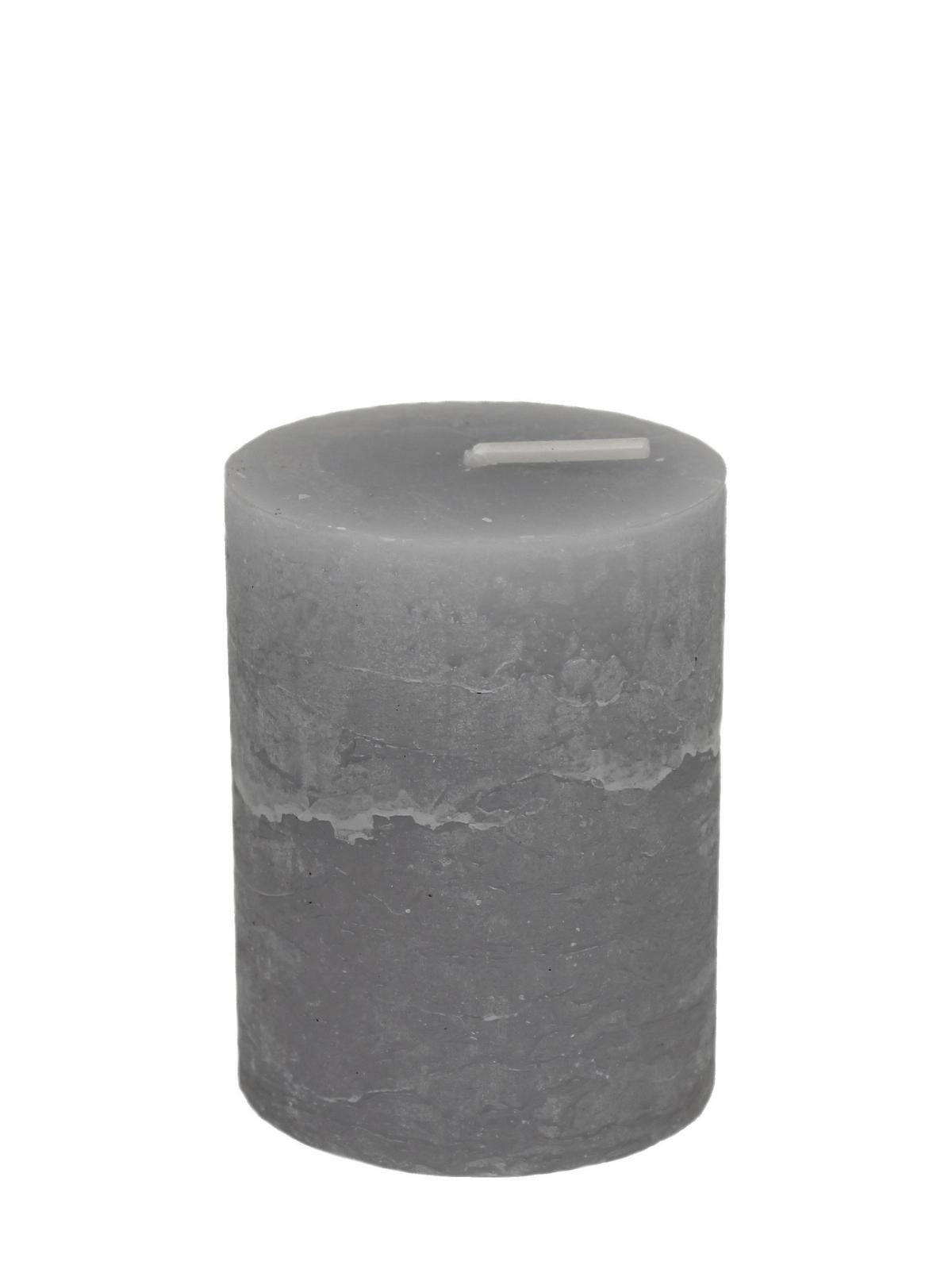 Válcová sviečka LIA - svetlosivá, Modern, textil/prírodné materiály (6.8/9cm) - Premium Living