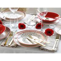 Kombiservice Joy Rot-Bunt Creme, Rot 16--Teilig - Multicolor, Basics, Keramik - Creatable