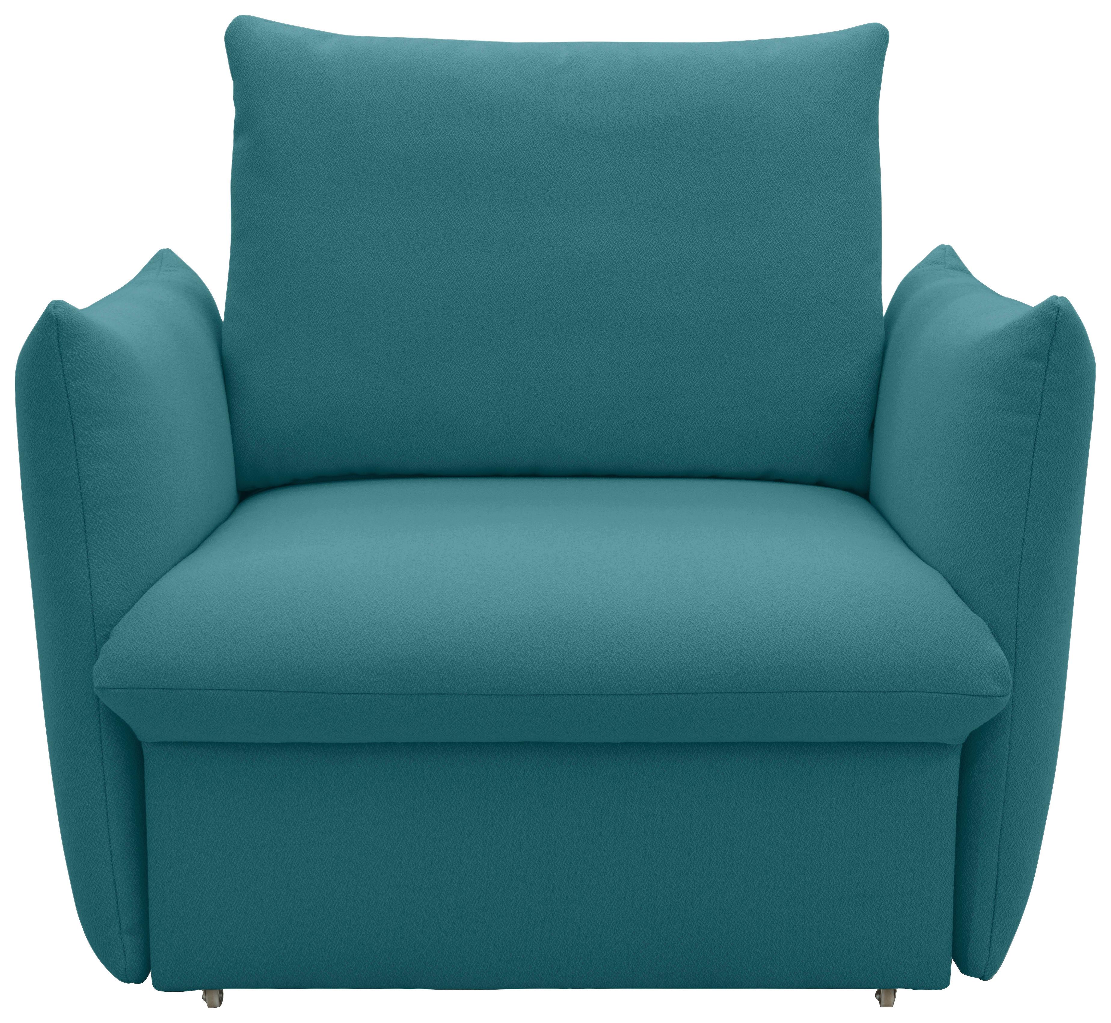 Sessel Looks Petrol B: 120 cm - Petrol/Schwarz, Design, Textil (120/100/97cm) - LOOKS by W.Joop