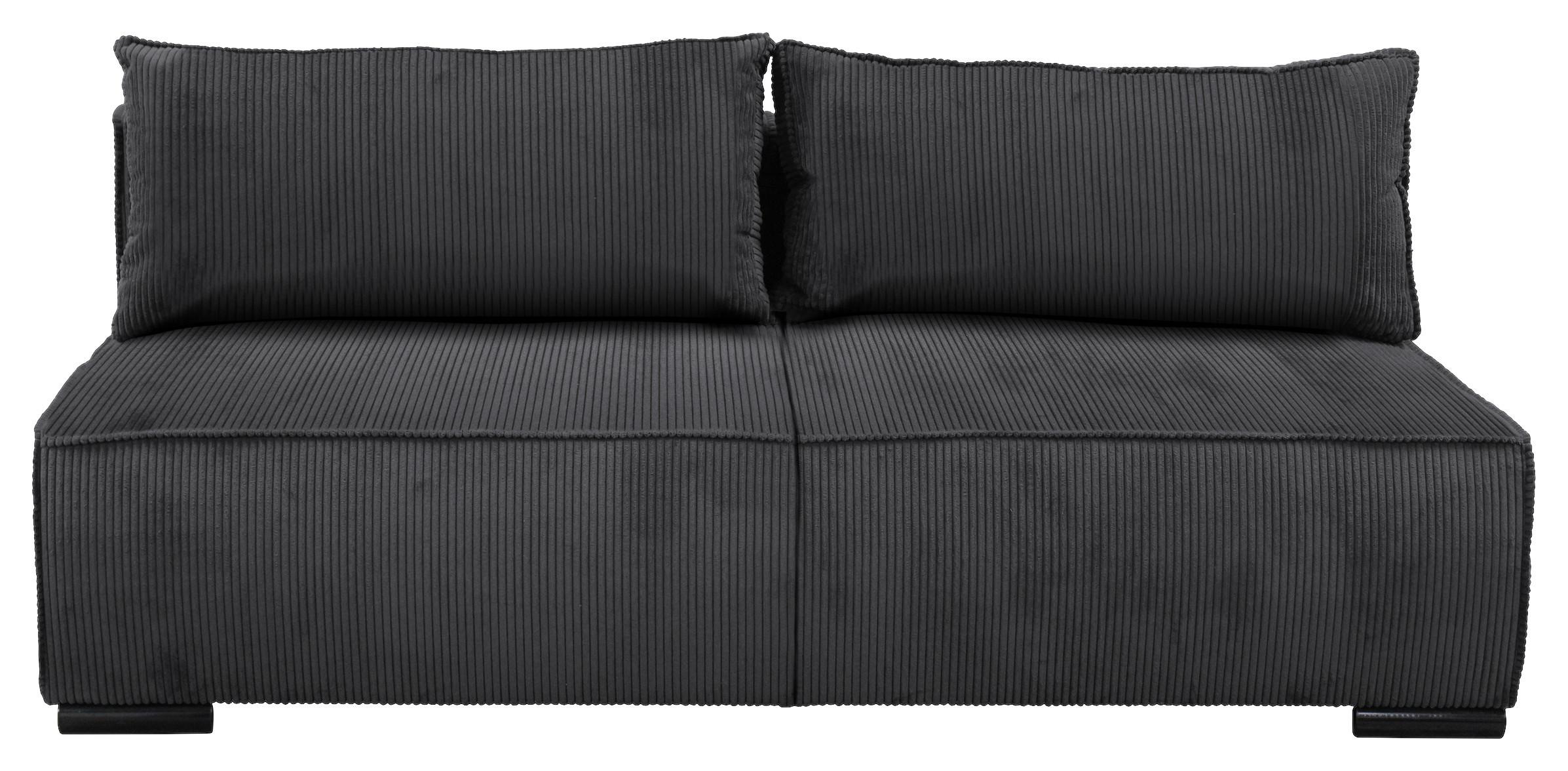 Schlafsofa Flow Dunkelgrau B: 202 cm - Dunkelgrau/Schwarz, Design, Textil (202/90/99cm) - MID.YOU