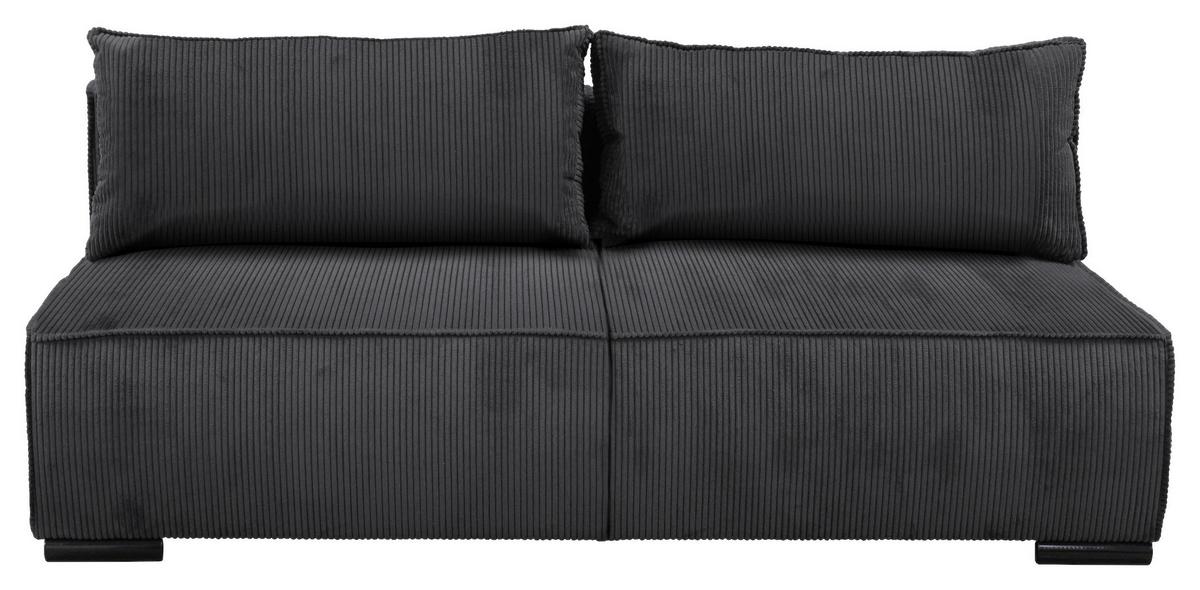 Schlafsofa Flow Dunkelgrau B: 202 Cm - Dunkelgrau/Schwarz, Design, Textil (202/90/99cm) - MID.YOU