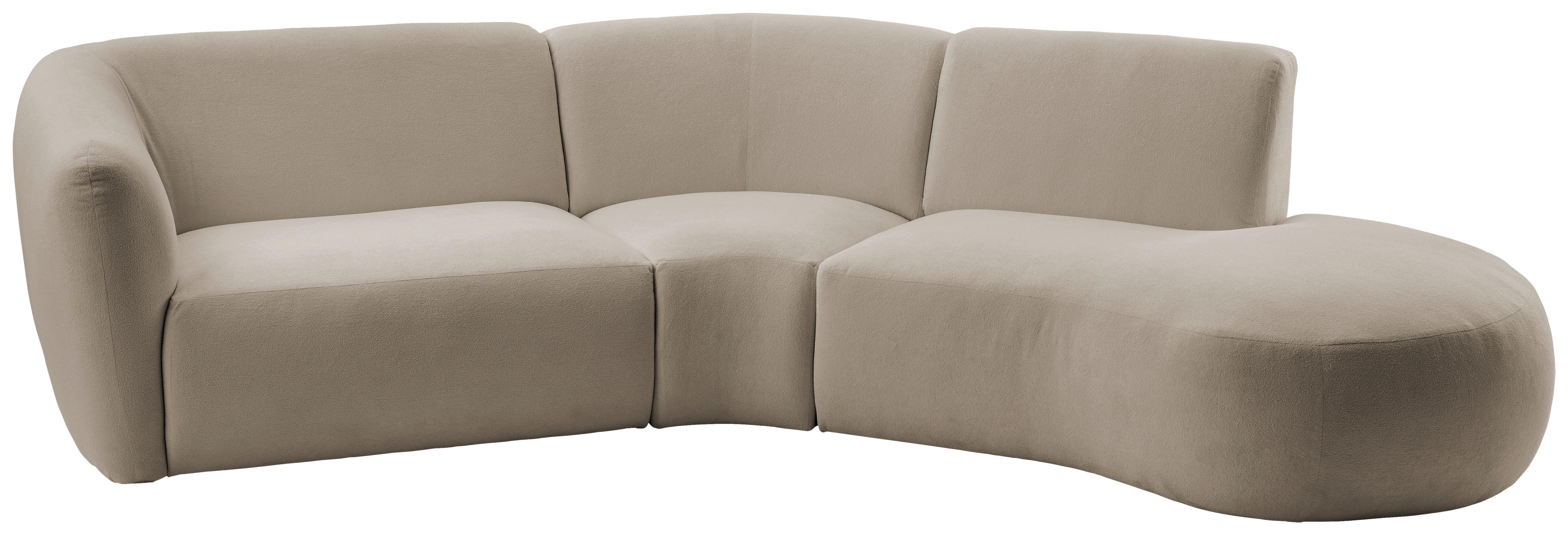 ECKSOFA Jesi, Taupe S: 276x182 cm - Taupe/Schwarz, MODERN, Textil (276/182cm) - Livetastic