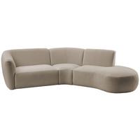 ECKSOFA Jesi, Taupe S: 276x182 cm - Taupe/Schwarz, MODERN, Textil (276/182cm) - Livetastic