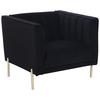Sessel Sono - Goldfarben/Schwarz, Design, Textil (101/75/85cm) - Livetastic