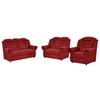 Sitzgarnitur 3-tlg. Rot Lederlook - Rot/Schwarz, KONVENTIONELL, Textil - Livetastic