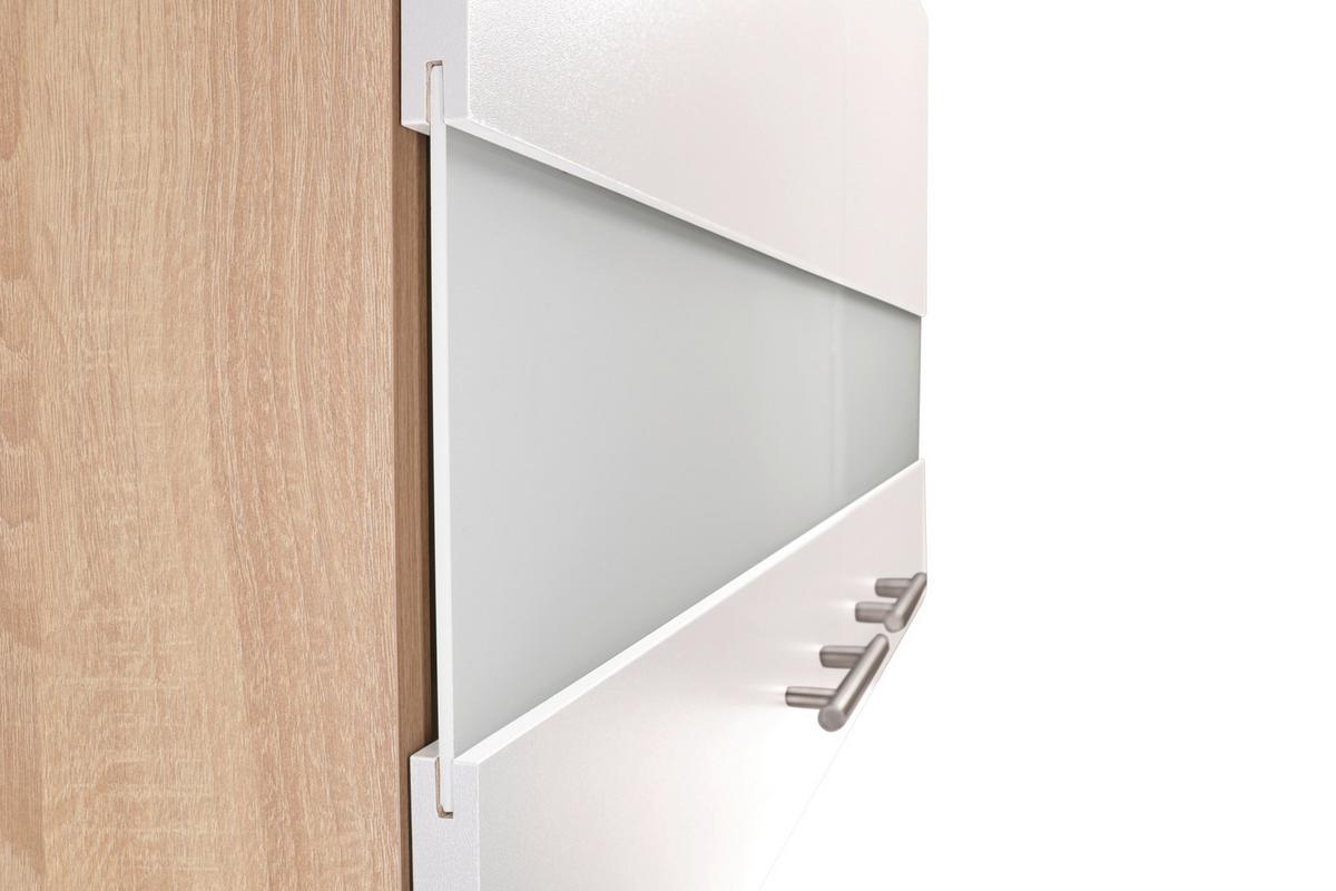 Buffet Merle Weiß/Eiche Dekor B:100cm - Eichefarben/Weiß, Basics, Glas/Holzwerkstoff (100/200/60cm) - Respekta