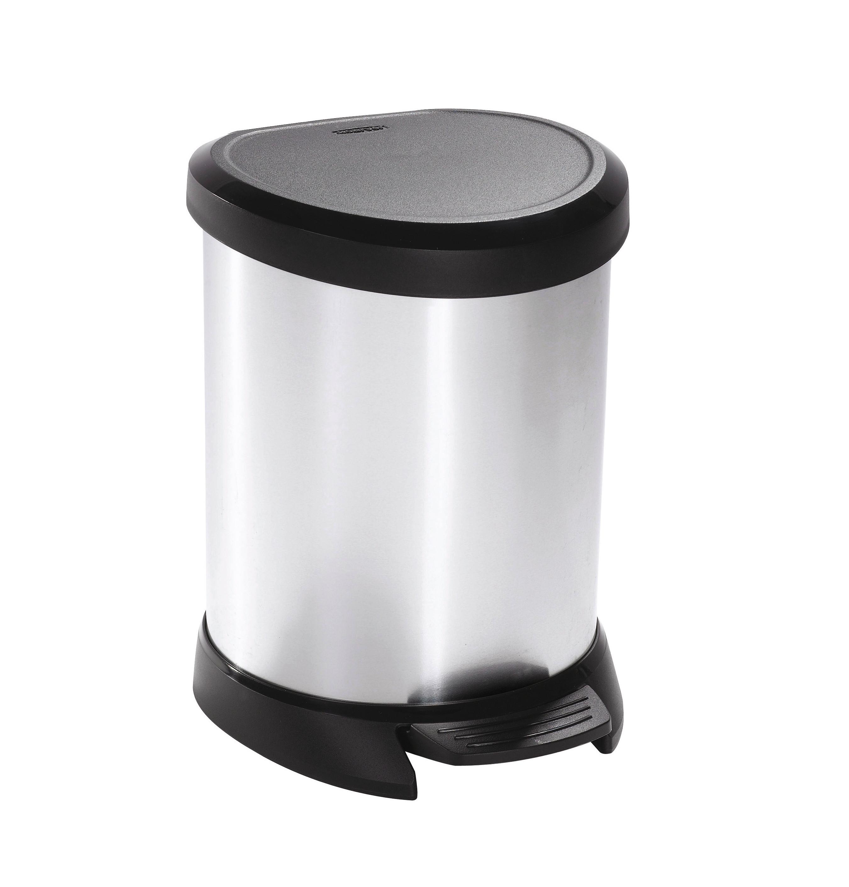 Pedálos Szemetes Deco Bin 5 Liter - ezüst, műanyag (23.5/27.7/21.1cm)