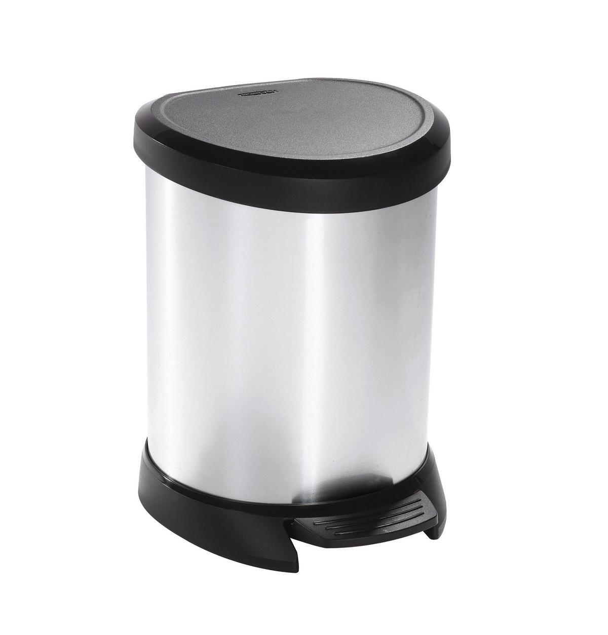 Pedálos Szemetes Deco Bin 5 Liter - ezüstszínű, műanyag (23.5/27.7/21.1cm)