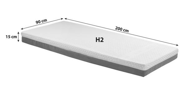 Komfortschaummatratze Zoe 90x200 cm H2 H: 15 cm - Weiß, Textil (90/200cm) - Primatex