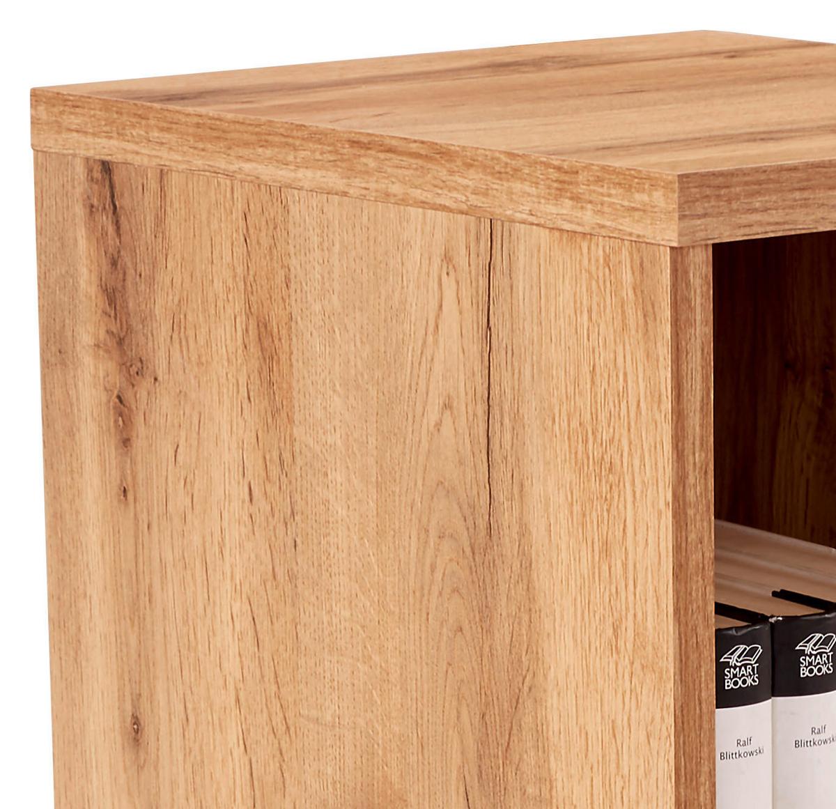 Regal 4-you New B 30 Cm, Eiche Dekor - Eichefarben/Schwarz, MODERN, Holzwerkstoff (30/85,5/34,6cm)
