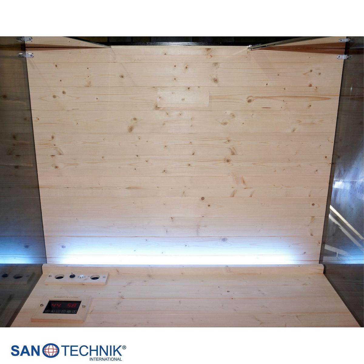 Infrarotkabine, für 2 Personen 5 Vollspektrumstrahler - Schwarz, KONVENTIONELL, Holz (125/190/100cm) - Sanotechnik