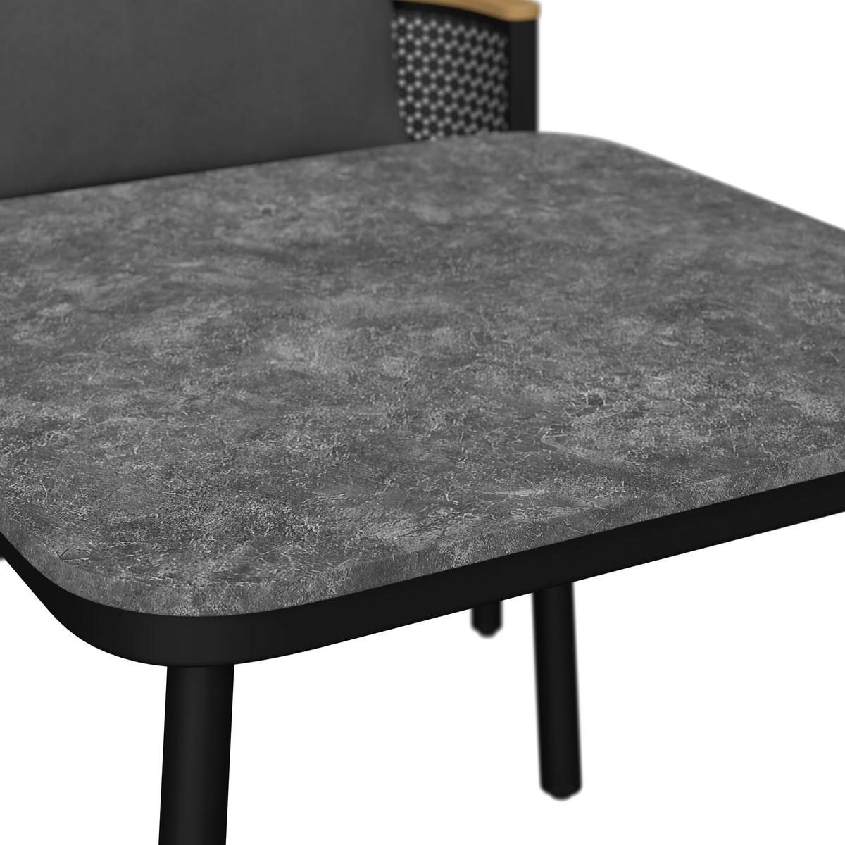 JEDÁLENSKÁ TERASOVÁ SÚPRAVA LISSA - čierna/farba hrušky, Modern, kov/textil - Bessagi Garden