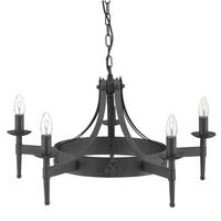 Kronleuchter Cartwheel II 5lt 2425-5bk - Schwarz, Trend, Metall (67/38cm)