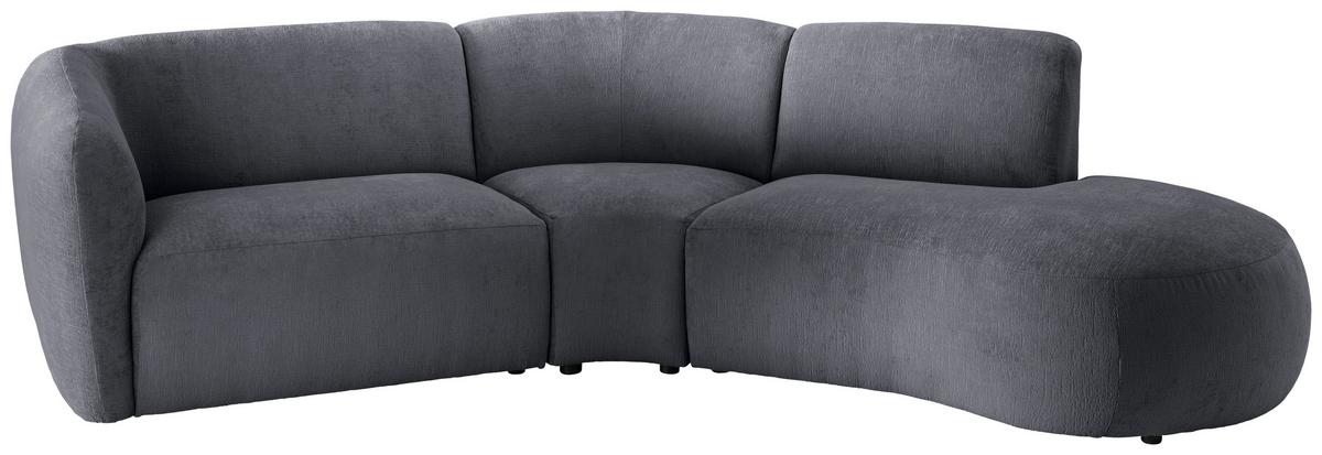 Ecksofa Jesi, Anthrazit S: 276x182 Cm - Anthrazit/Schwarz, MODERN, Textil (276/182cm) - Livetastic