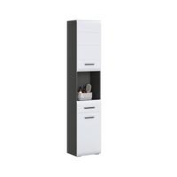 Badezimmer Hochschrank Pearl New Snol 117 BxH 40x188,5 cm - Anthrazit/Weiß, KONVENTIONELL, Holzwerkstoff (40/188,5/29,6cm)