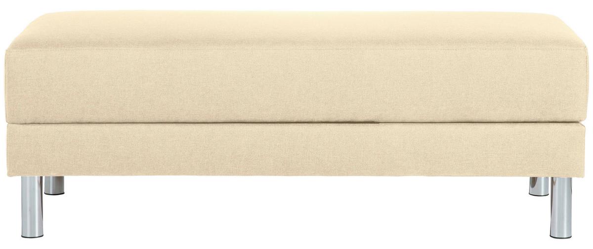 Ecksofa mit Schlaffunktion Just Fashion Beige - Chromfarben/Beige, KONVENTIONELL, Textil (152/230cm) - Max Winzer