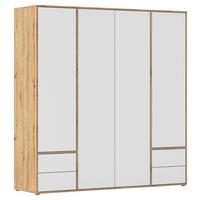 Drehtürenschrank Nabila Weiß Eiche Artisan Dek. - Weiß/Eiche Artisan, MODERN, Holzwerkstoff (187/194/53cm) - Rauch Möbel