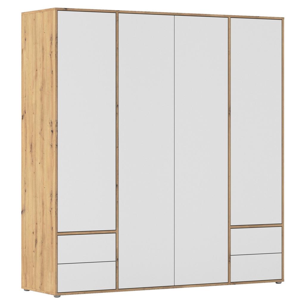 DREHTÜRENSCHRANK Nabila Weiß Eiche Artisan Dek.