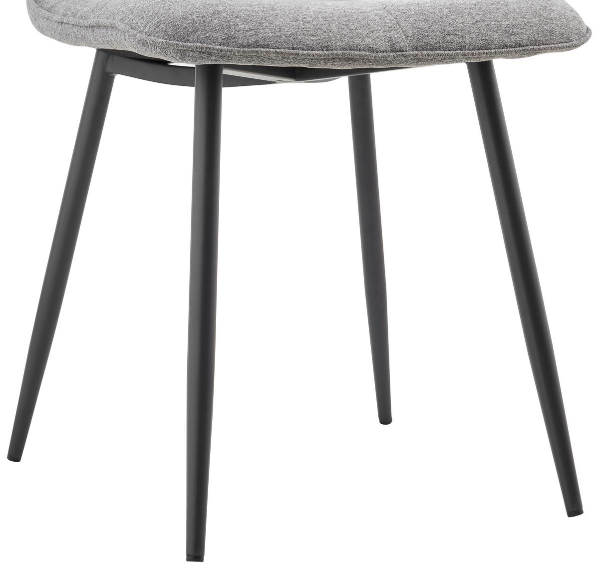 Stuhl-set 2er Lago Grau Lago - Schwarz/Grau, MODERN, Holz/Textil (47/87/58cm) - P & B