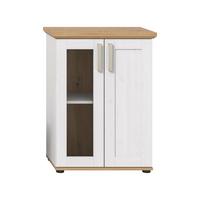 Vitrine Verona Lärchefarben /Eiche Dekor B: 64cm - Lärchefarben/Schwarz, Design, Holzwerkstoff (64/88/37cm) - Livetastic