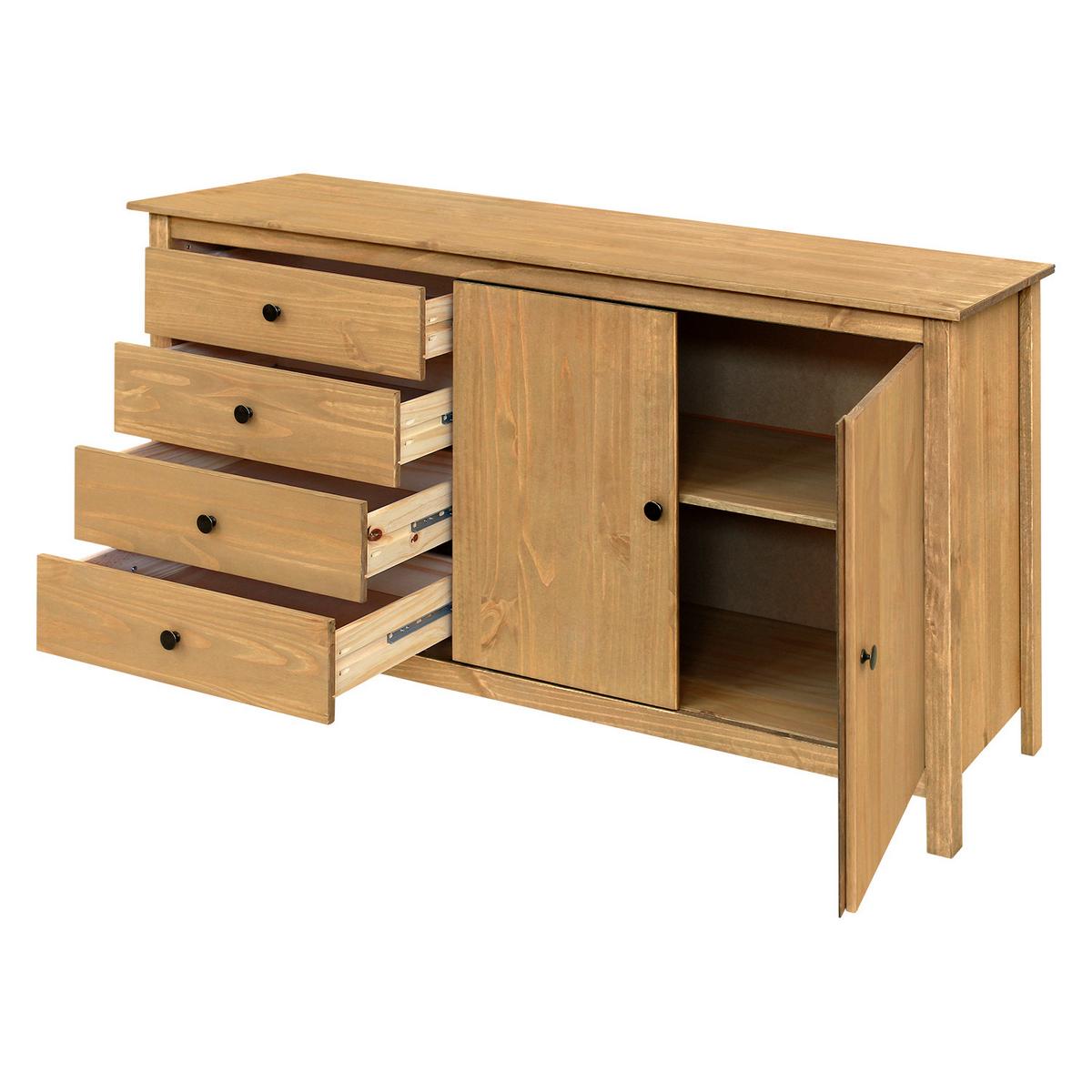 KOMMODE KOMMODE KIEFERNHOLZ 150X80 CM - Naturfarben/Honig, Basics, Holz (150/80/40cm) - Livetastic