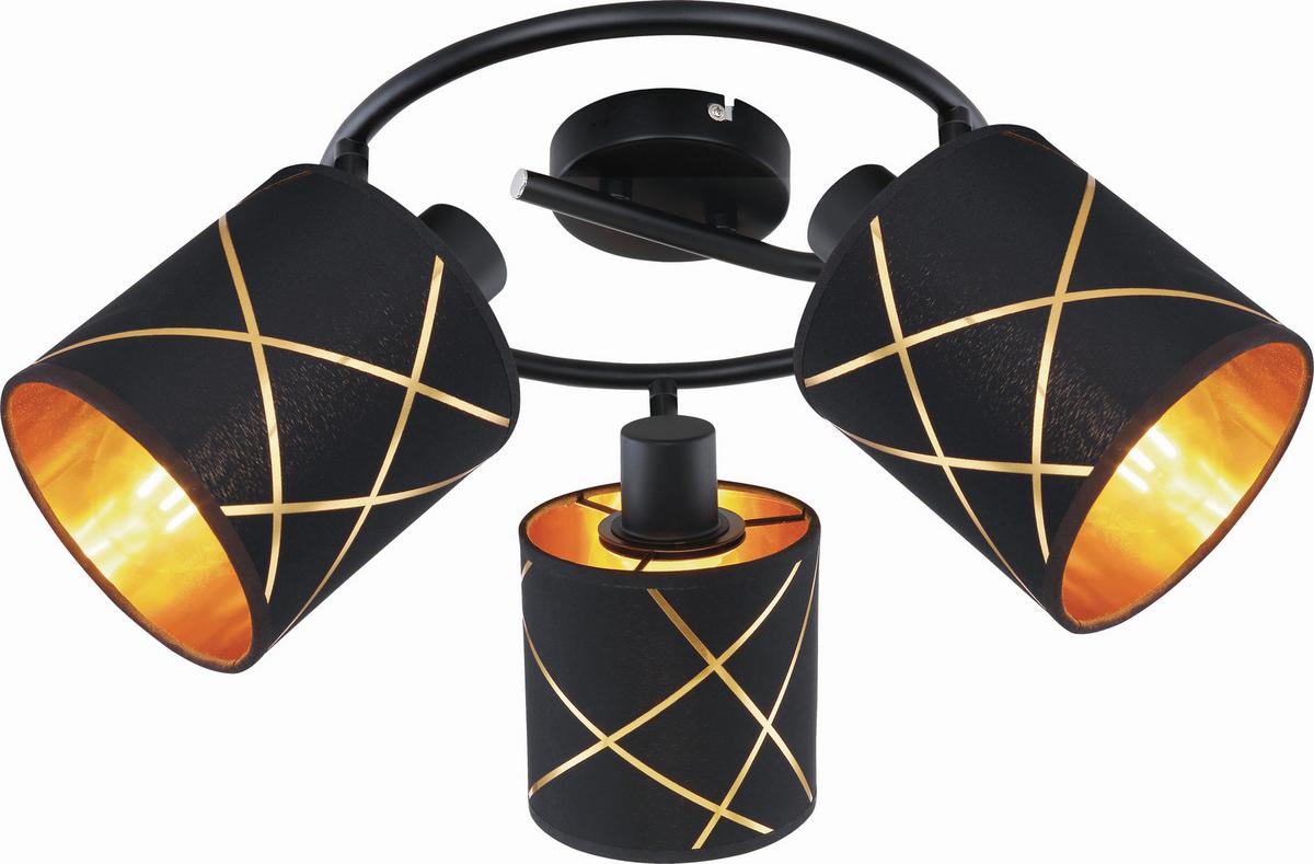 Strahler Josue 3-flammig Ø 18,2 Cm - Goldfarben/Schwarz, ROMANTIK / LANDHAUS, Kunststoff/Metall (28/18,2cm) - James Wood
