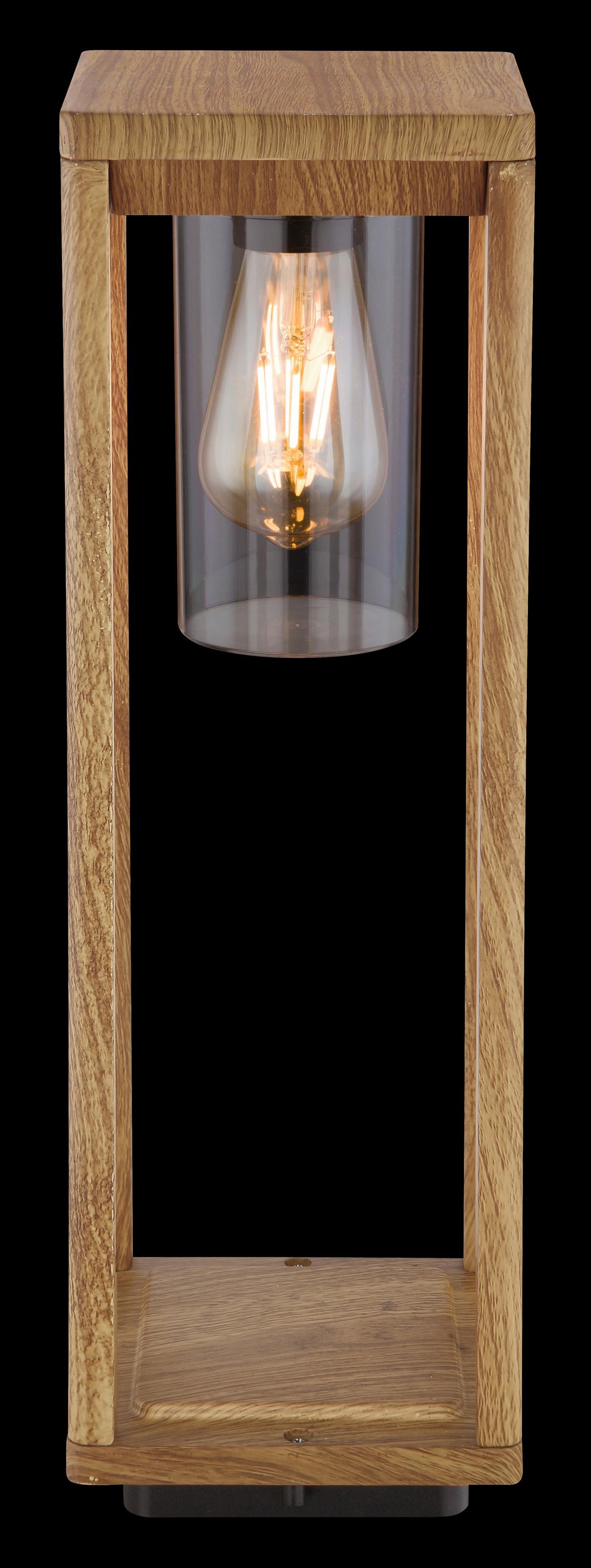 Außenleuchte Candela 15 Watt Aluminium - Klar/Naturfarben, Basics, Kunststoff/Metall (15/15/50cm) - Globo